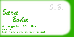 sara bohm business card